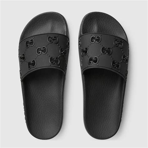 black gucci slides women